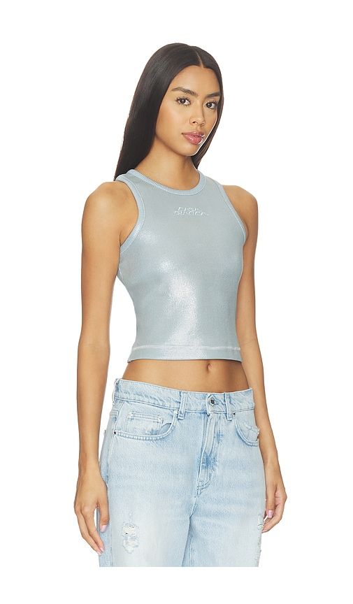 Ribbed Plated Tank Top in Metallic Silver. - size M (also in S) - Casablanca - Modalova