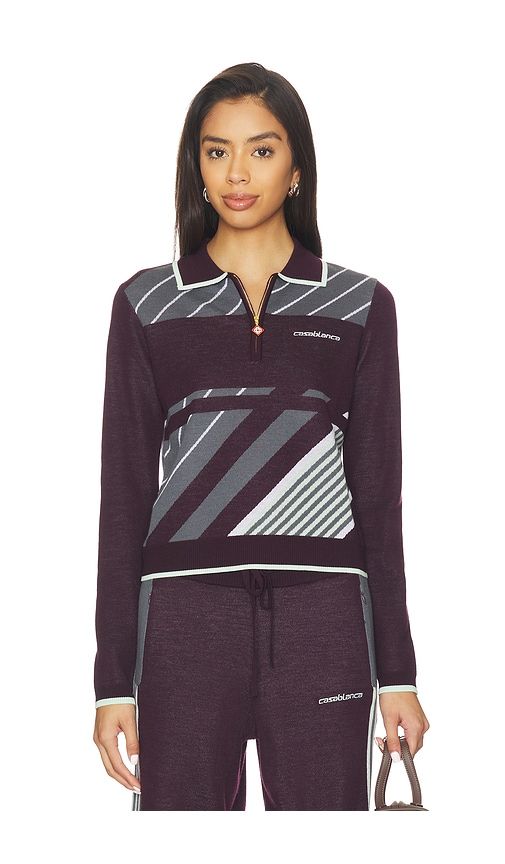 Diagonal Sporty Polo in Navy. - size S (also in XS) - Casablanca - Modalova