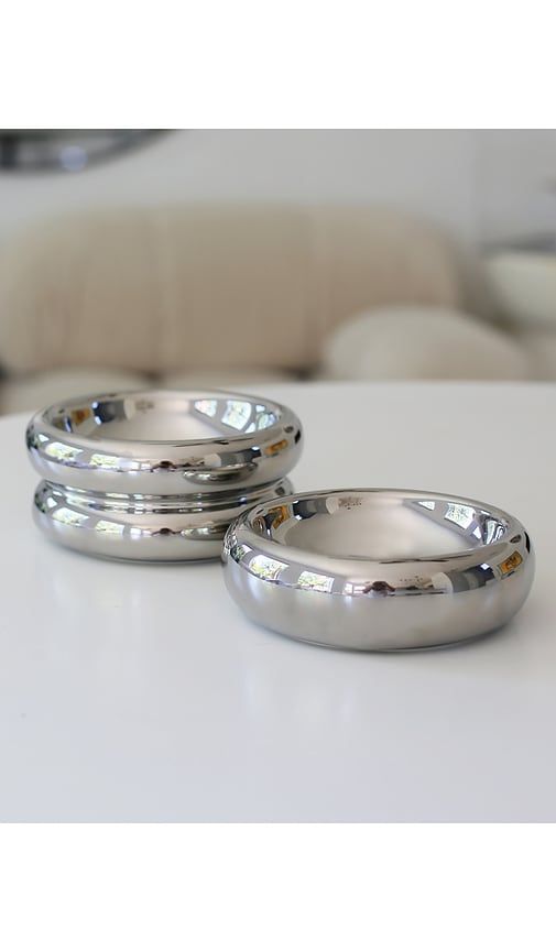 Halo Pet Bowl in Metallic Silver - Catenary Home - Modalova