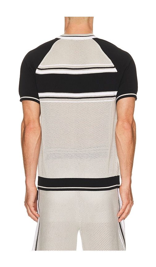 Metallic Mesh Stripe Zip Polo in Grey. - size L (also in S, XL/1X) - Casablanca - Modalova