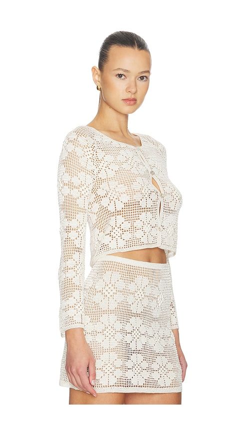 Daisy Chain Crochet Cardigan in Cream. - size L (also in S, XS) - Calle Del Mar - Modalova
