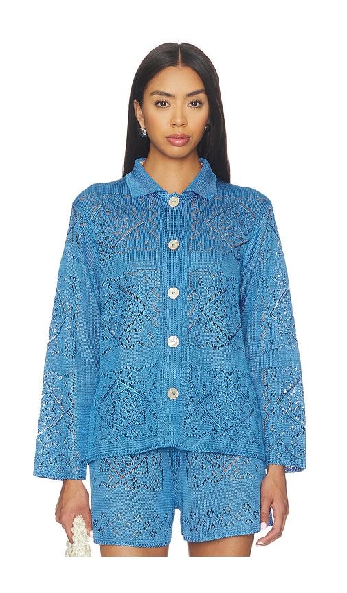 Handkerchief Long Sleeve Shirt in Blue. - size L (also in M, S, XS) - Calle Del Mar - Modalova