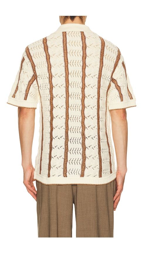 Novelty Stitch Button Down Shirt in Brown. - size L (also in M, S, XL/1X) - Central Park West - Modalova