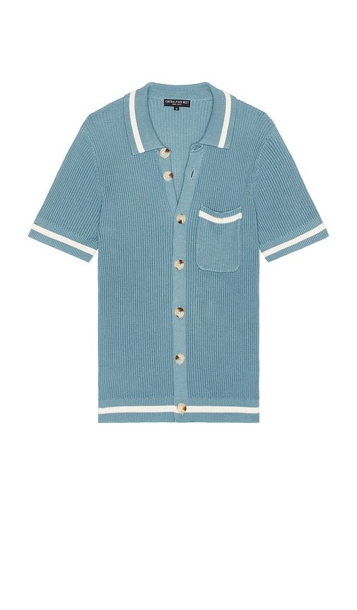 Varsity Buttondown Shirt in Teal. - size L (also in XL/1X) - Central Park West - Modalova