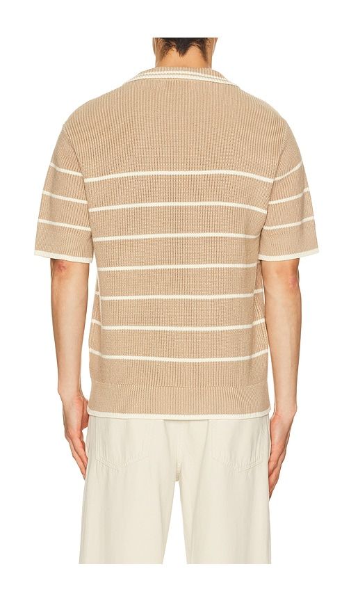 Bradley French Stripe Short Sleeve Polo in Brown. - size L (also in M, XL/1X) - Central Park West - Modalova
