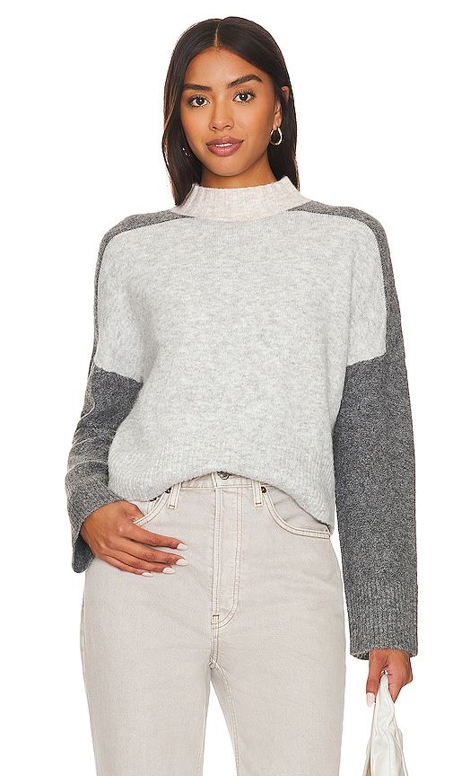 Bobbie Colorblock Turtleneck in Grey. - size L (also in S, XL, XS) - Central Park West - Modalova