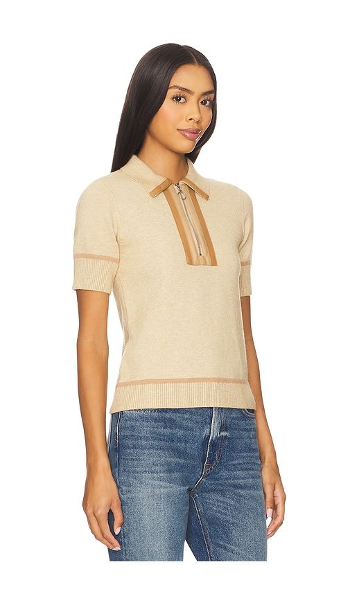 Atlast Zip Up Polo in Beige. - size S (also in XS) - Central Park West - Modalova