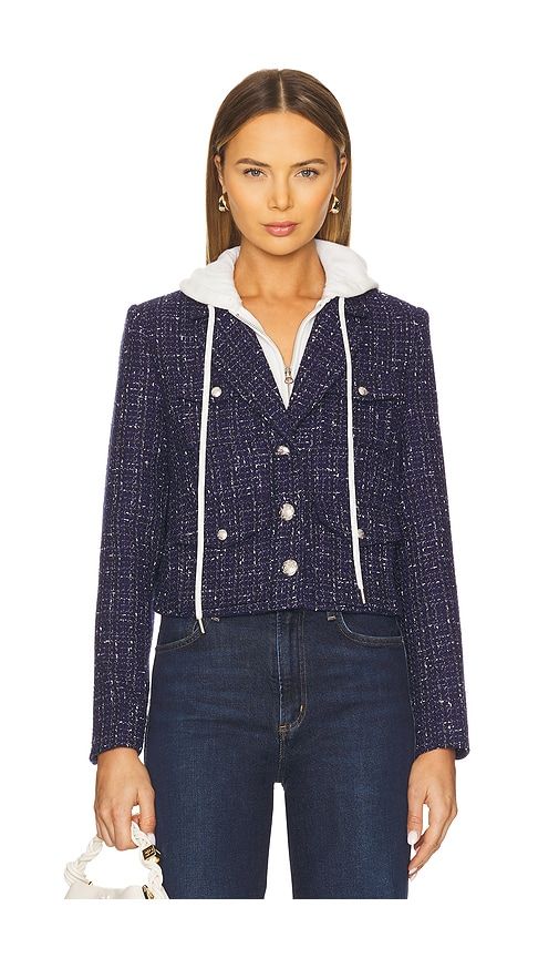 Crop Tweed Dickie Blazer in Navy. - size S (also in XS) - Central Park West - Modalova