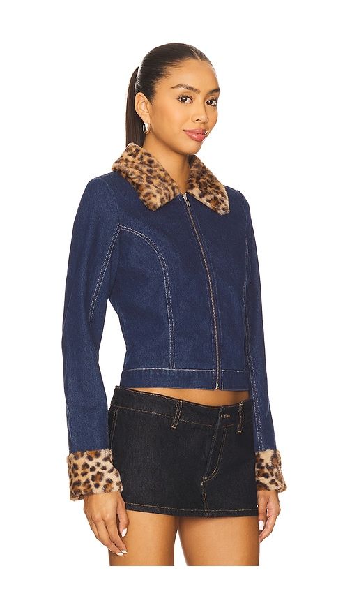 Gia Denim And Faux Fur Jacket in Blue. - size S (also in XS) - Central Park West - Modalova