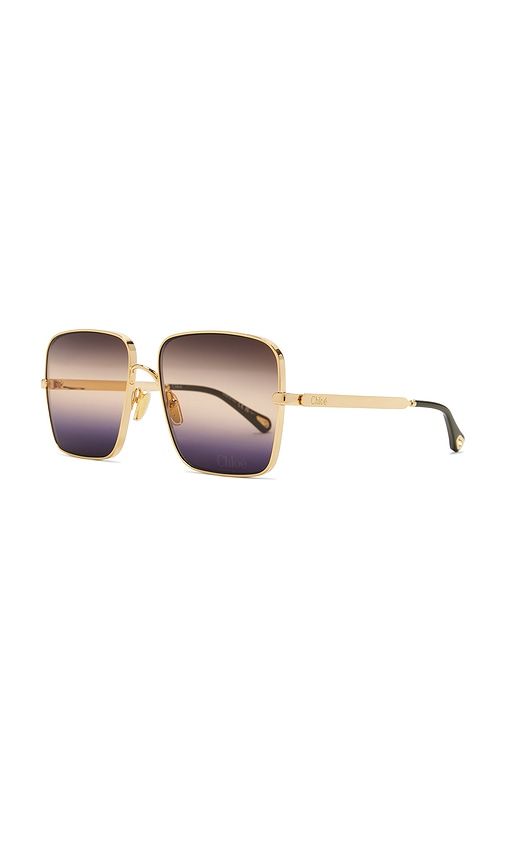 Aly Square Sunglasses in Metallic - Chloe - Modalova