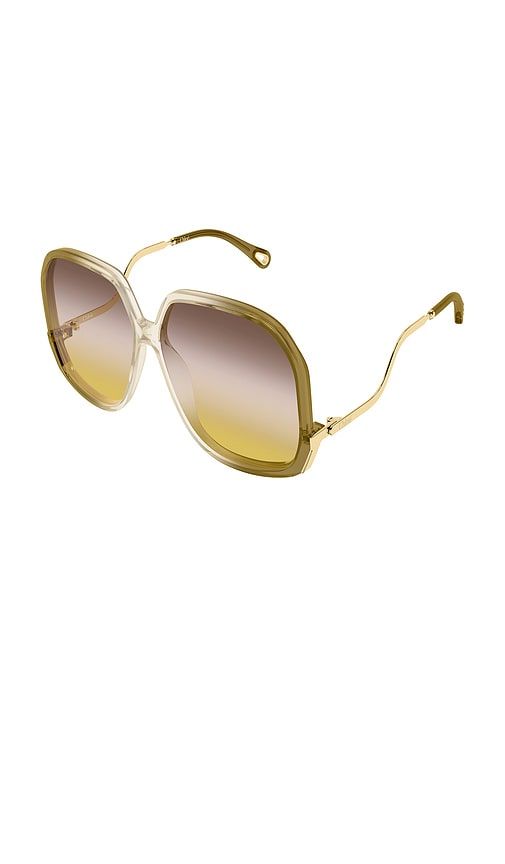 Geometrical Sunglasses in Beige - Chloe - Modalova