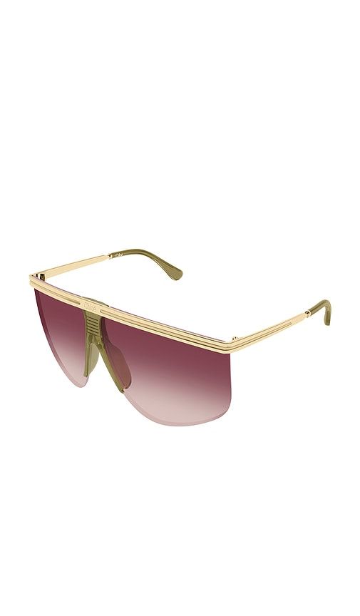 Pilot Sunglasses in Metallic Gold - Chloe - Modalova