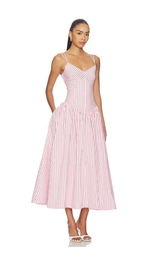 Rose Stripe Dagna Dress in Pink. - size 0 (also in 2) - Cinq a Sept - Modalova