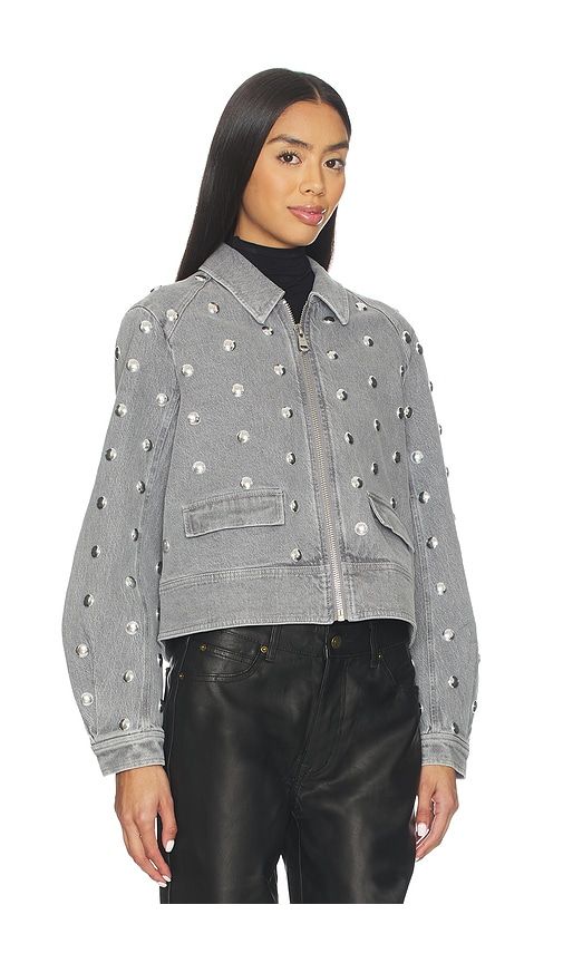 Studded Denim Harriet Jacket in Blue. - size XL (also in XS) - Cinq a Sept - Modalova
