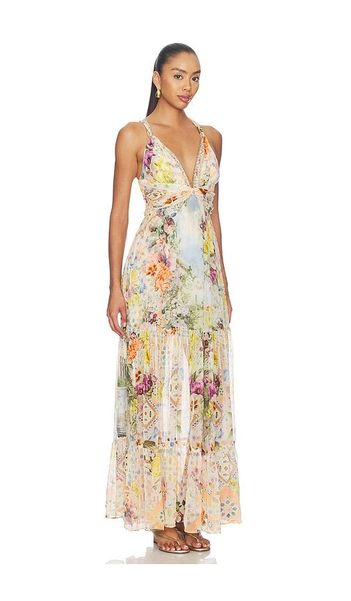 Bead Strap Gathered Panel Dress in Yellow. - size L (also in XS) - Camilla - Modalova