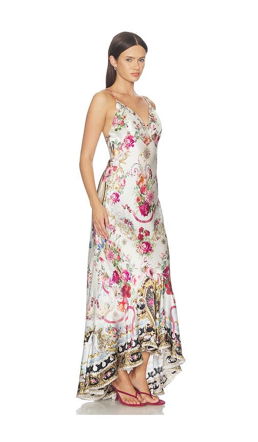 V Neck Slip Dress With Flounce Hem in Ivory. - size XS (also in M) - Camilla - Modalova