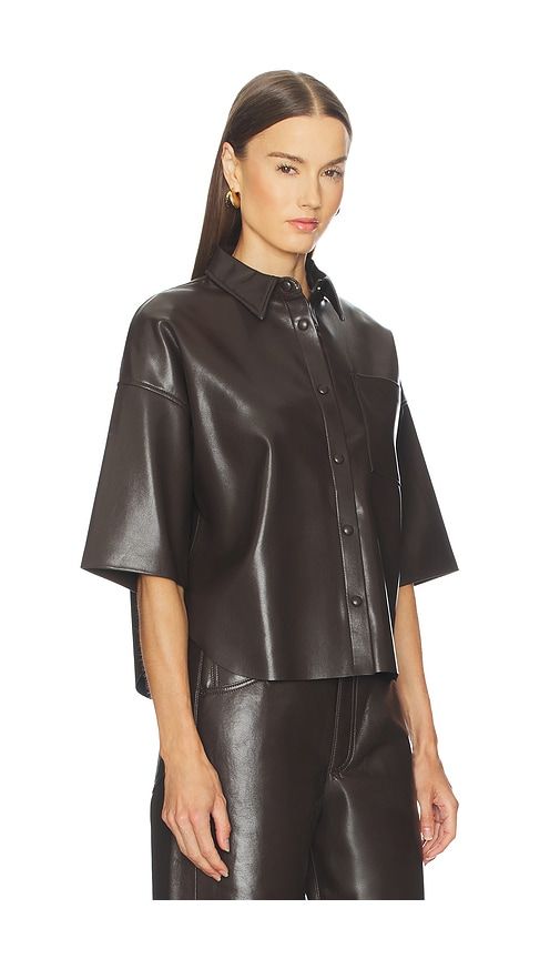 Frances Cropped Cape Button Up in Brown. - size L (also in M, S, XS) - Citizens of Humanity - Modalova