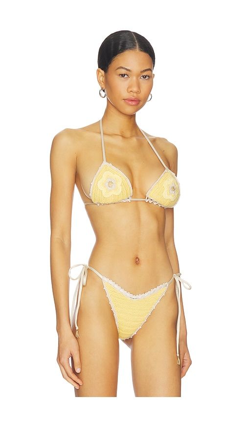 Trinidad Flower Top in Lemon. - size L (also in M, S, XS) - Capittana - Modalova
