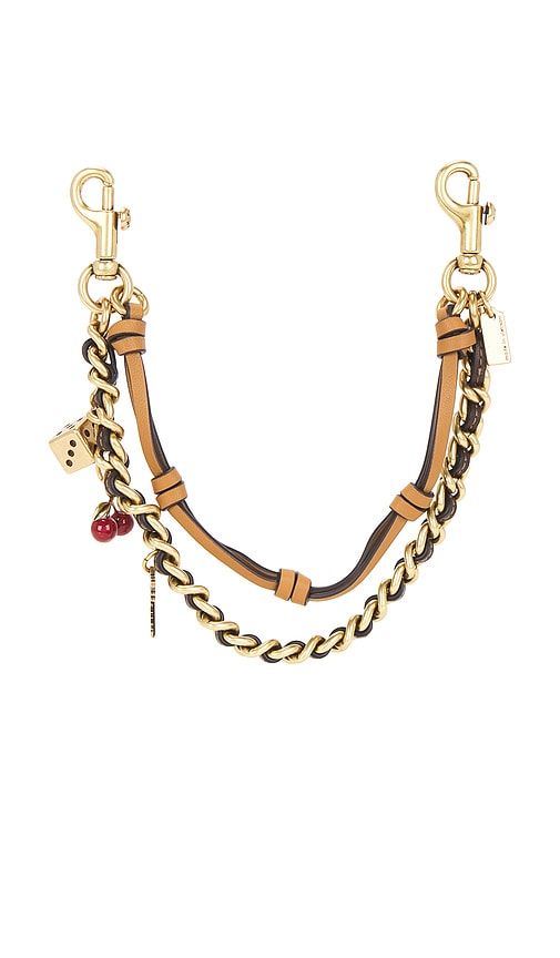 Leather And Metal Swag Bag Charm in Metallic Gold - Coach - Modalova