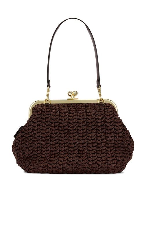 Large Weave Straw Kisslock Frame 27 Bag in Brown - Coach - Modalova