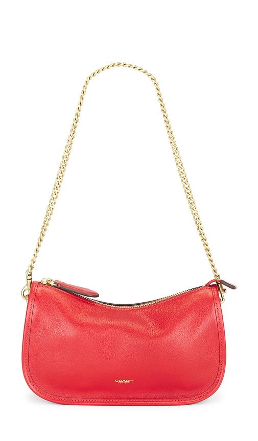 Natural Grain Leather Waverly Shoulder Bag in Red - Coach - Modalova