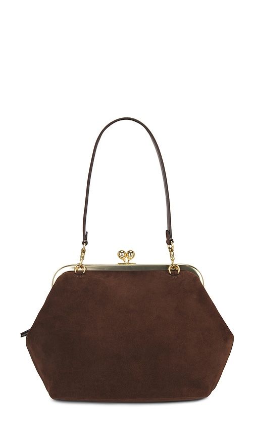 Suede Kisslock Frame Bag 27 in Chocolate - Coach - Modalova