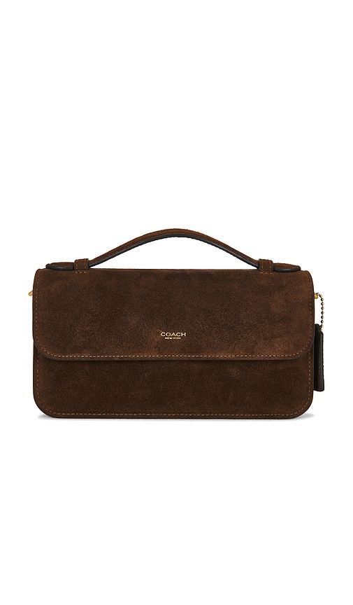 Suede New York Elora Top Handle Crossbody Bag in Brown - Coach - Modalova