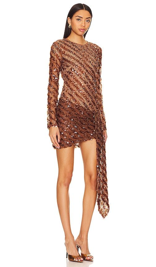 Cataleya Sequin Mini Dress in Metallic Bronze, brown. - size M (also in XS) - Camila Coelho - Modalova