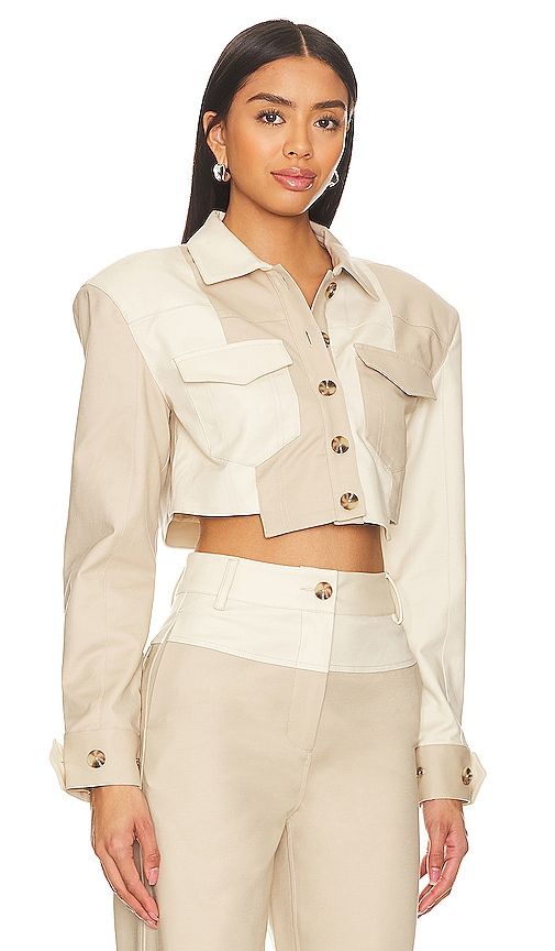 Araceli Cropped Jacket in Neutral. - size XS (also in XXS) - Camila Coelho - Modalova