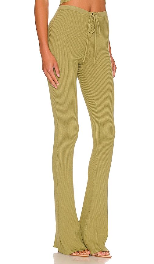 Artemis Lace Up Knit Pant in Green. - size L (also in M) - Camila Coelho - Modalova