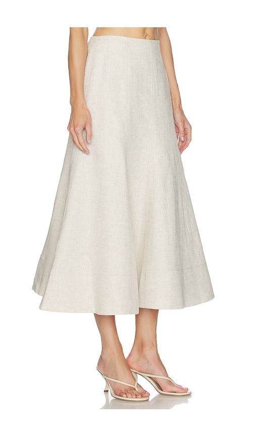 Malena Linen Midi Skirt in Neutral. - size S (also in XXS) - Camila Coelho - Modalova