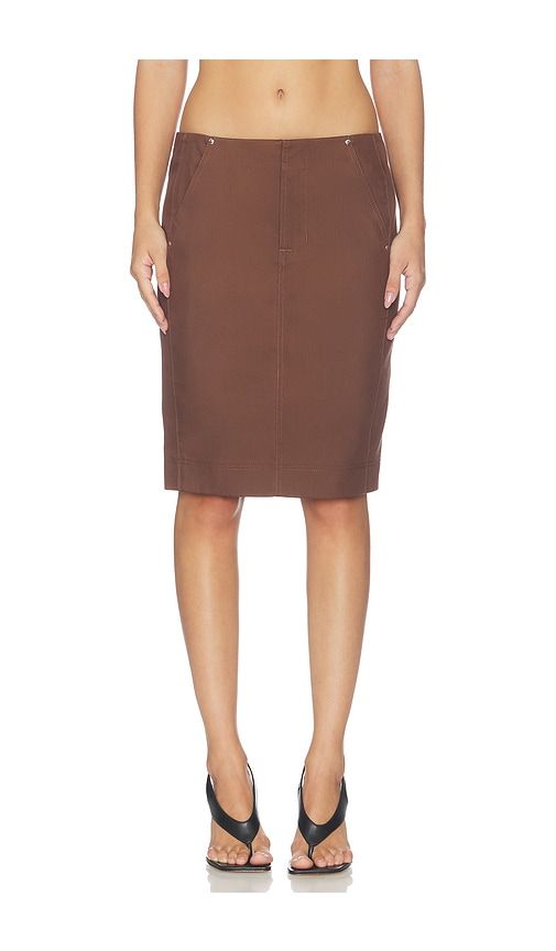 Cora Midi Skirt in Chocolate. - size L (also in M, S, XL, XS) - Camila Coelho - Modalova