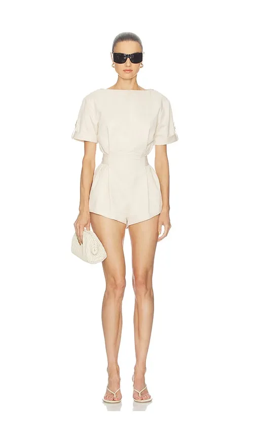 Amalia Romper in Ivory. - size L (also in M, XL, XS) - Camila Coelho - Modalova