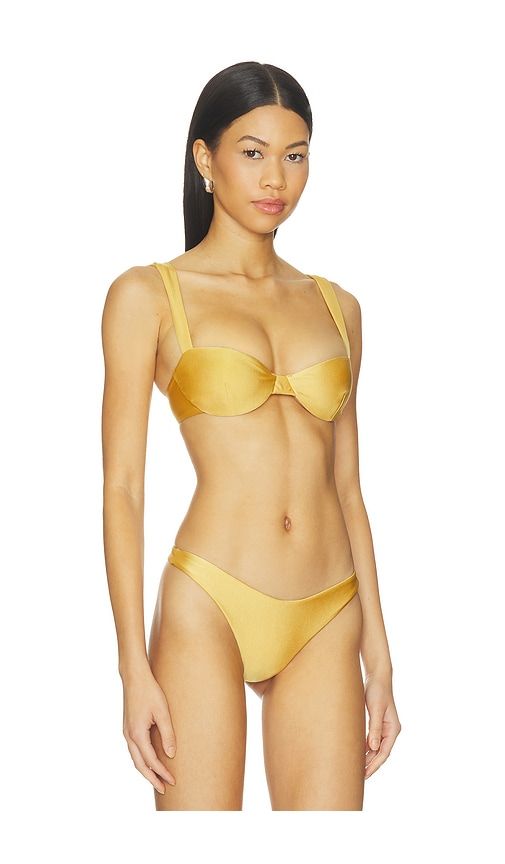 Solano Top in Metallic Gold. - size M (also in S, XS) - Camila Coelho - Modalova