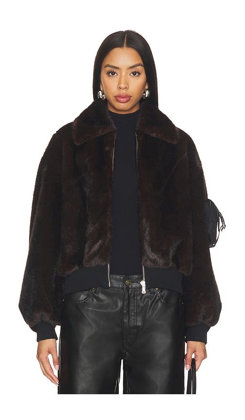 Faux Fur Bomber Jacket in Chocolate. - size M (also in S, XS) - Coperni - Modalova