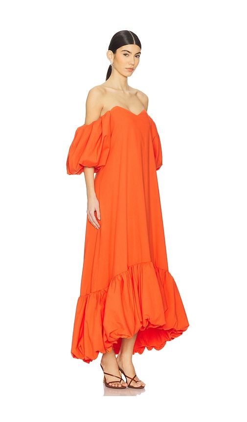 Lucia Midi Dress in Orange. - size M (also in XS) - CAROLINE CONSTAS - Modalova