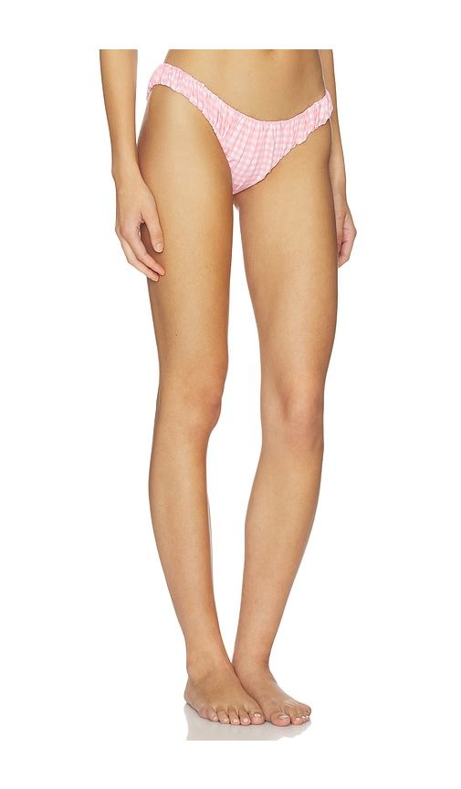 Dorit Ruched Bikini Bottom in Pink. - size L (also in M, S, XS) - CAROLINE CONSTAS - Modalova