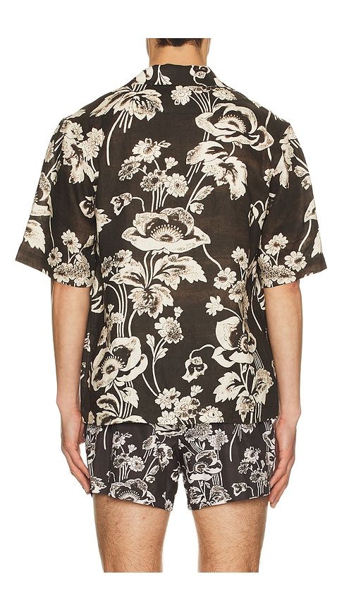 Painted Peonies Bowling Shirt in . - size L (also in M, S, XL/1X, XXL/2X) - Commas - Modalova