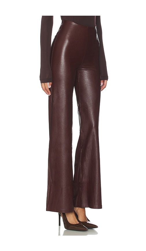 Faux Leather Wide Leg Pant in Burgundy. - size L (also in M, S, XL) - Commando - Modalova