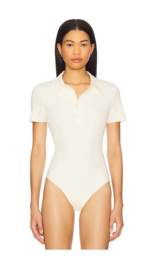 Neoprene Polo Bodysuit in Cream. - size M (also in S) - Commando - Modalova