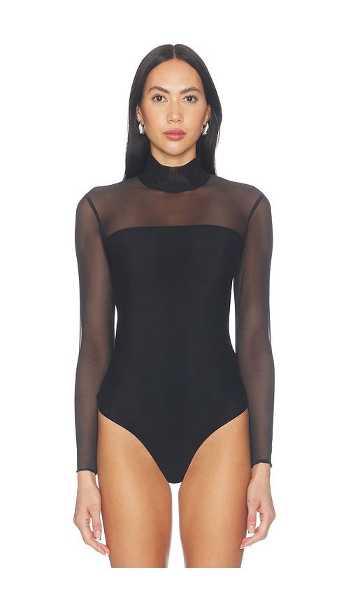 Chic Mesh Mockneck Covered Bodysuit in . - size L (also in M, S, XL, XS) - Commando - Modalova