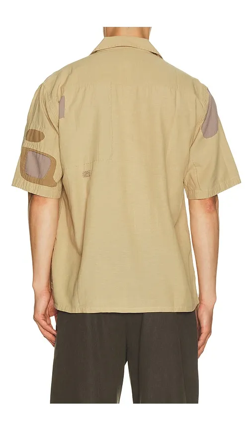 Patchwork Short Sleeve Shirt in Cream. - size L (also in M, S, XL/1X) - Corridor - Modalova