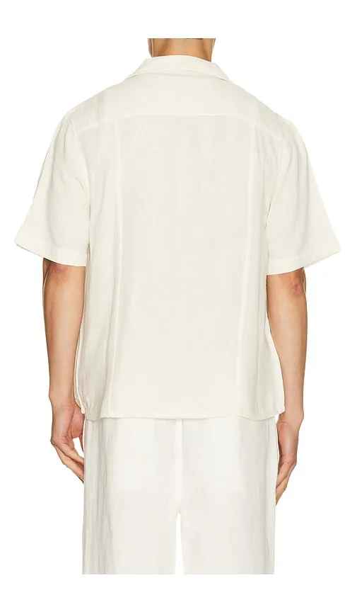 Double Cloth Short Sleeve Shirt in Cream. - size L (also in S, XL/1X, XXL/2X) - Corridor - Modalova
