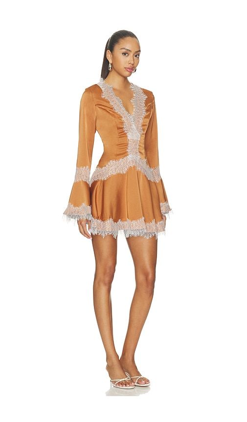 Shontelle Ruffle Mini Dress in Orange. - size M (also in S) - Curaae by Elliatt - Modalova