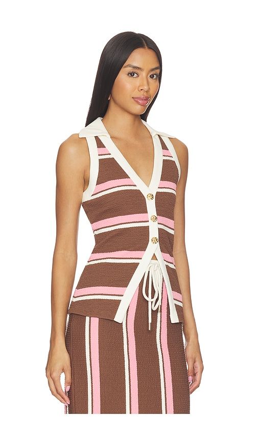 Cady Vest Top in Brown,Pink. - size M (also in S, XL, XS) - Curaae by Elliatt - Modalova