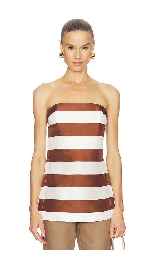Rhett Top in Brown,White. - size 0 (also in 2, 4) - Cult Gaia - Modalova