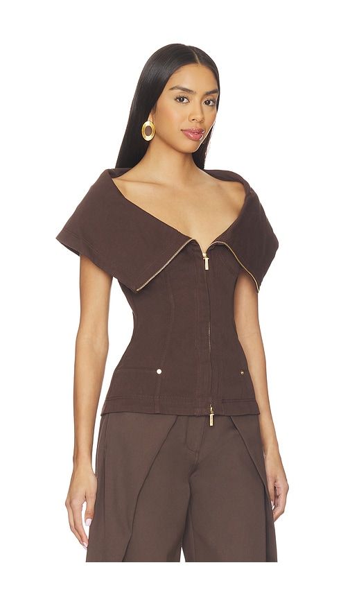 Saphie Top in Chocolate. - size 00 (also in 4, 6) - Cult Gaia - Modalova