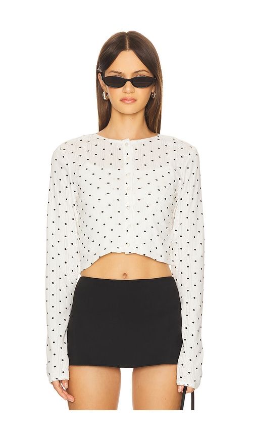 Pointelle Cardigan in White,Black. - size L (also in M, XL, XS) - CUUP - Modalova