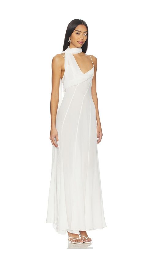 Scarf Panelled Silk Gown in . - size M (also in L) - Courtney Zheng - Modalova