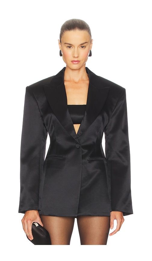 Silk Wool Satin Blazer in . - size S (also in M) - Courtney Zheng - Modalova